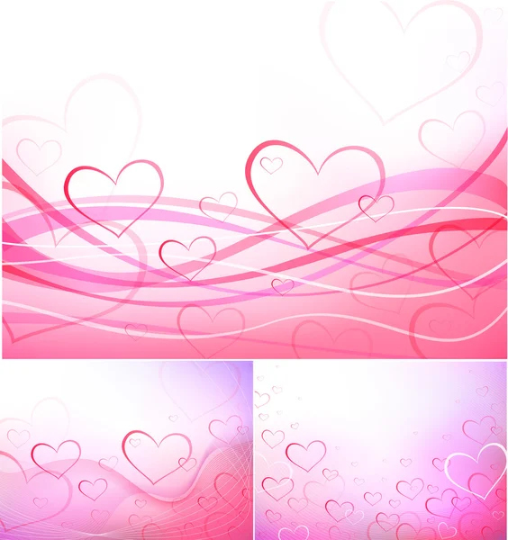 Paintings of hearts — Stock Vector