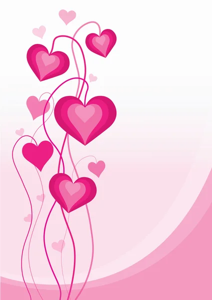 Pink painted hearts — Stock Vector