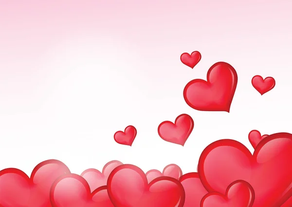 Vliegende Valentine harten — Stockvector