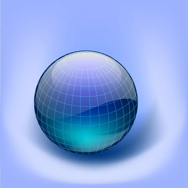 Blått glas globe — Stock vektor