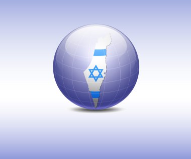 İsrail Haritası bayrak ile