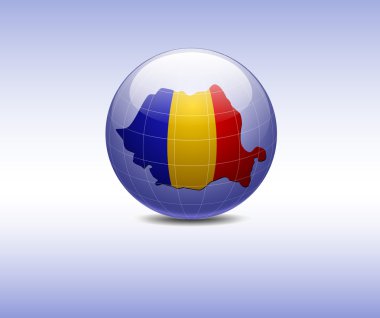 Romanya Haritası. yerkürenin bayrak
