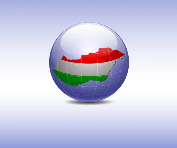 Carte de La Hongrie dans le monde — Image vectorielle