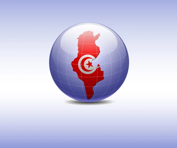 Kort over Tunis. Flag i verden – Stock-vektor