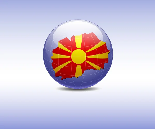 Makedonya Haritası. yerkürenin bayrak — Stok Vektör