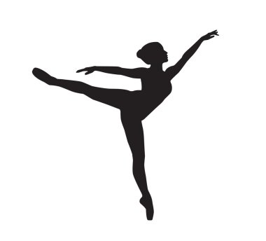 Print. silhouette of a dancing girl clipart