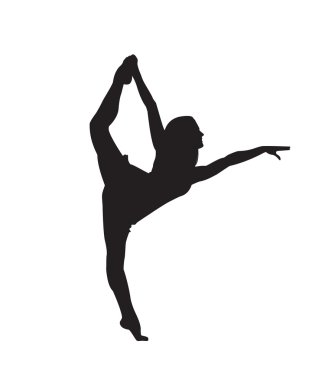 Print. silhouette of a ballerina who dances clipart
