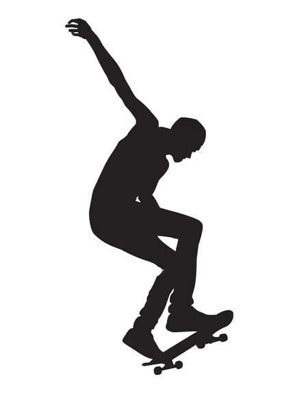 Druck. Mann auf dem Skateboard, auf weißem Hintergrund — Stockvektor