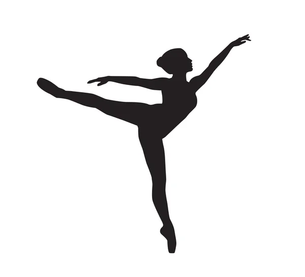 Druck. Silhouette eines tanzenden Mädchens — Stockvektor