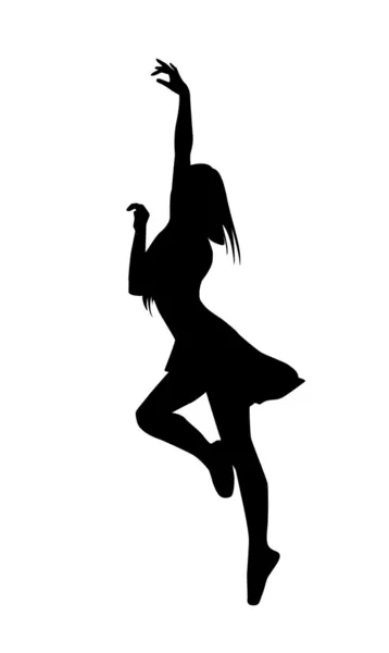 Imprimir. silhueta de uma bailarina que dança —  Vetores de Stock