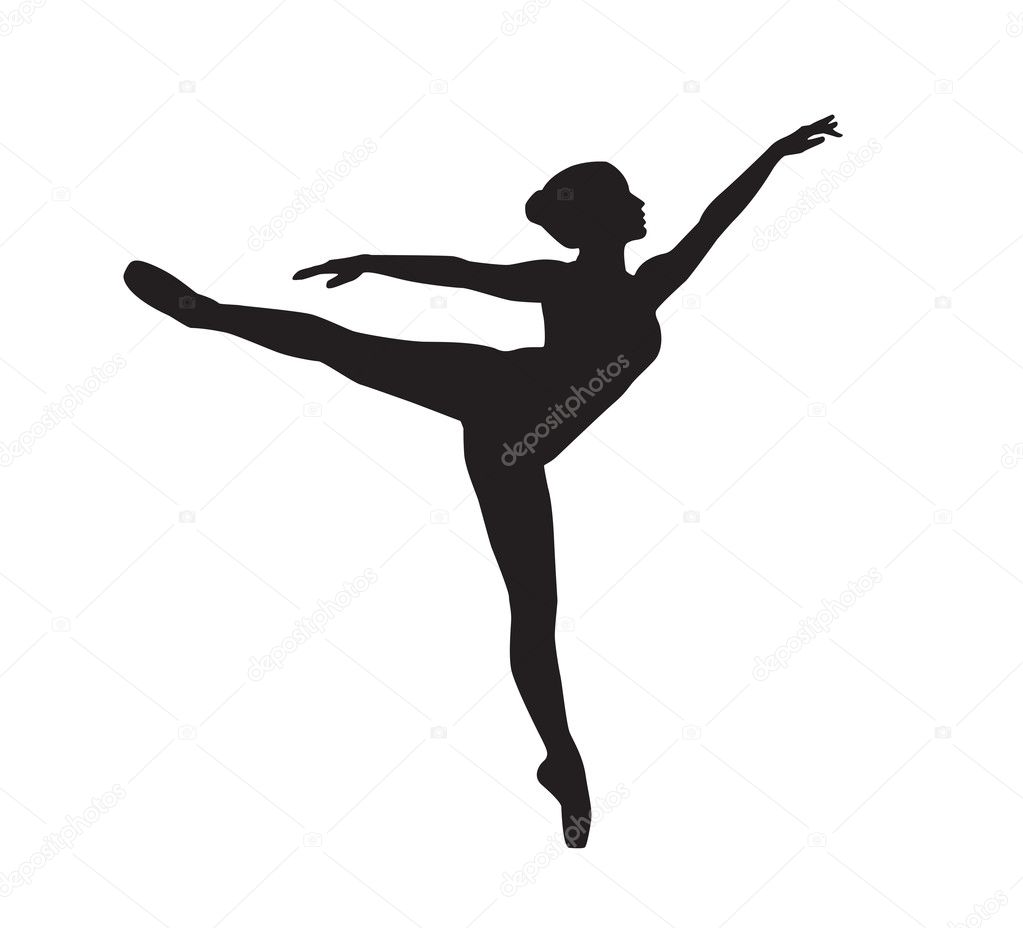 Print. silhouette of a dancing girl