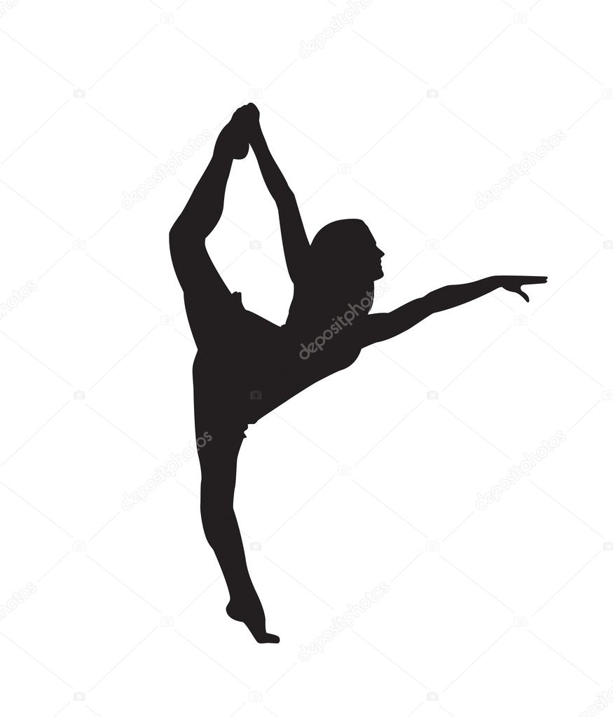 Print. silhouette of a ballerina who dances