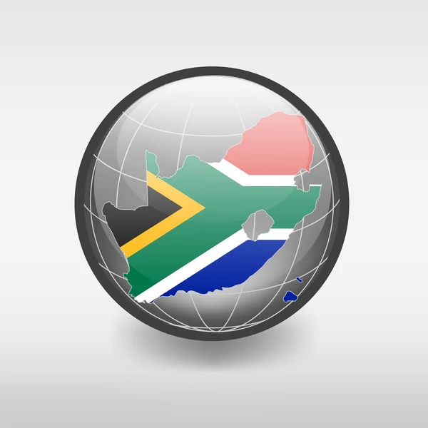 Mapa de Sudáfrica en el mundo — Vector de stock