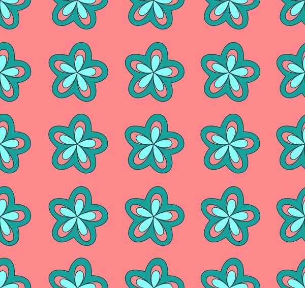 Blaue Blumen auf rosa Hintergrund — Stockvektor