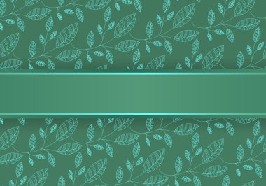 Blue leaves on a green background clipart