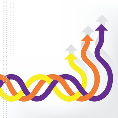 Multi Colored intertwined arrows leading up and away clipart