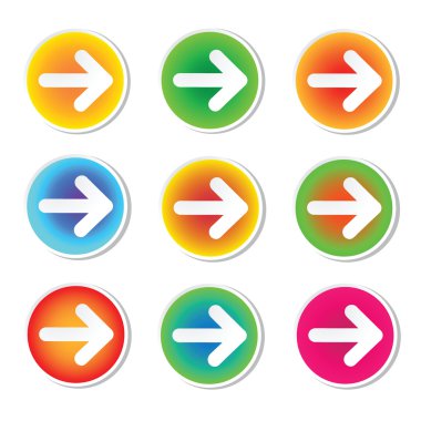 Multi-colored arrows moving in the right side clipart