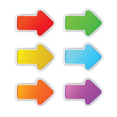 Multi Colored arrows that move into the right side clipart