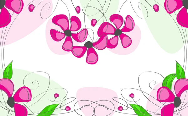 Flores rosadas sobre un fondo blanco — Vector de stock