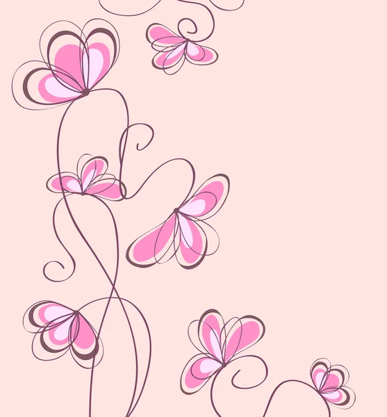 Brown flowers on a pink background — Stock Vector