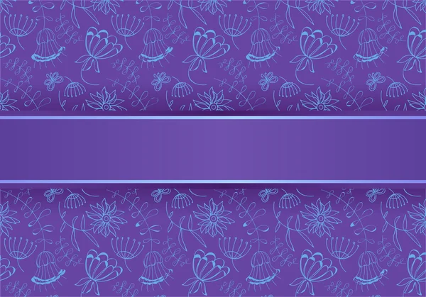 Blaue Blumen auf violettem Hintergrund — Stockvektor