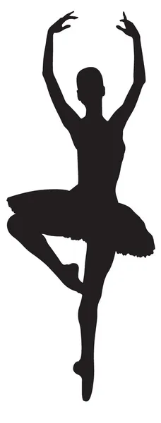 Sziluettjét a balerina, aki táncol — Stock Vector
