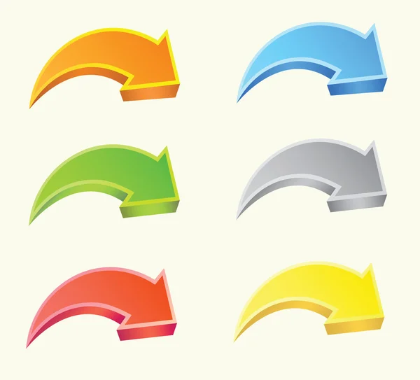 Flèches multicolores arrondies — Image vectorielle