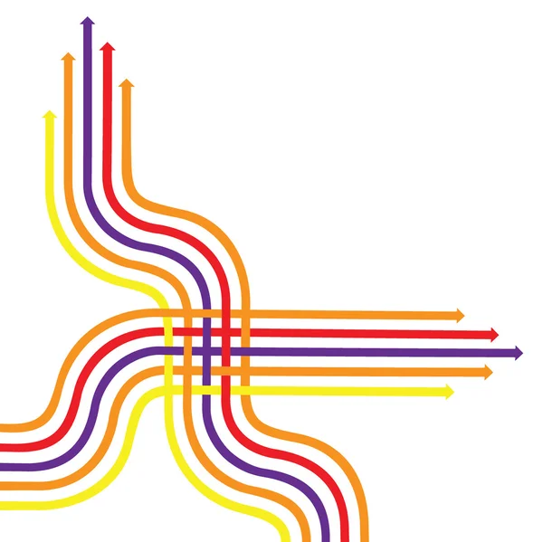 Multi Colored arrows are intertwined — Stock Vector