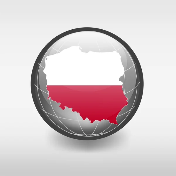 stock vector Map of Poland in the globe