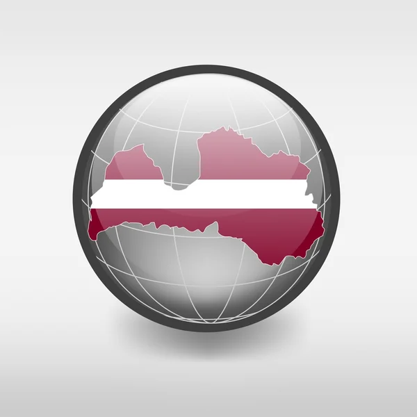 Kort over Letland i verden – Stock-vektor