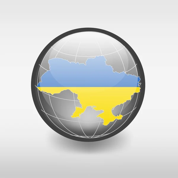 Map of Ukraine in the globe — Stock Vector