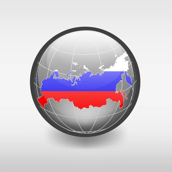 World map with russia flag Royalty Free Vector Image