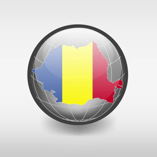 Carte de La Roumanie dans le monde — Image vectorielle