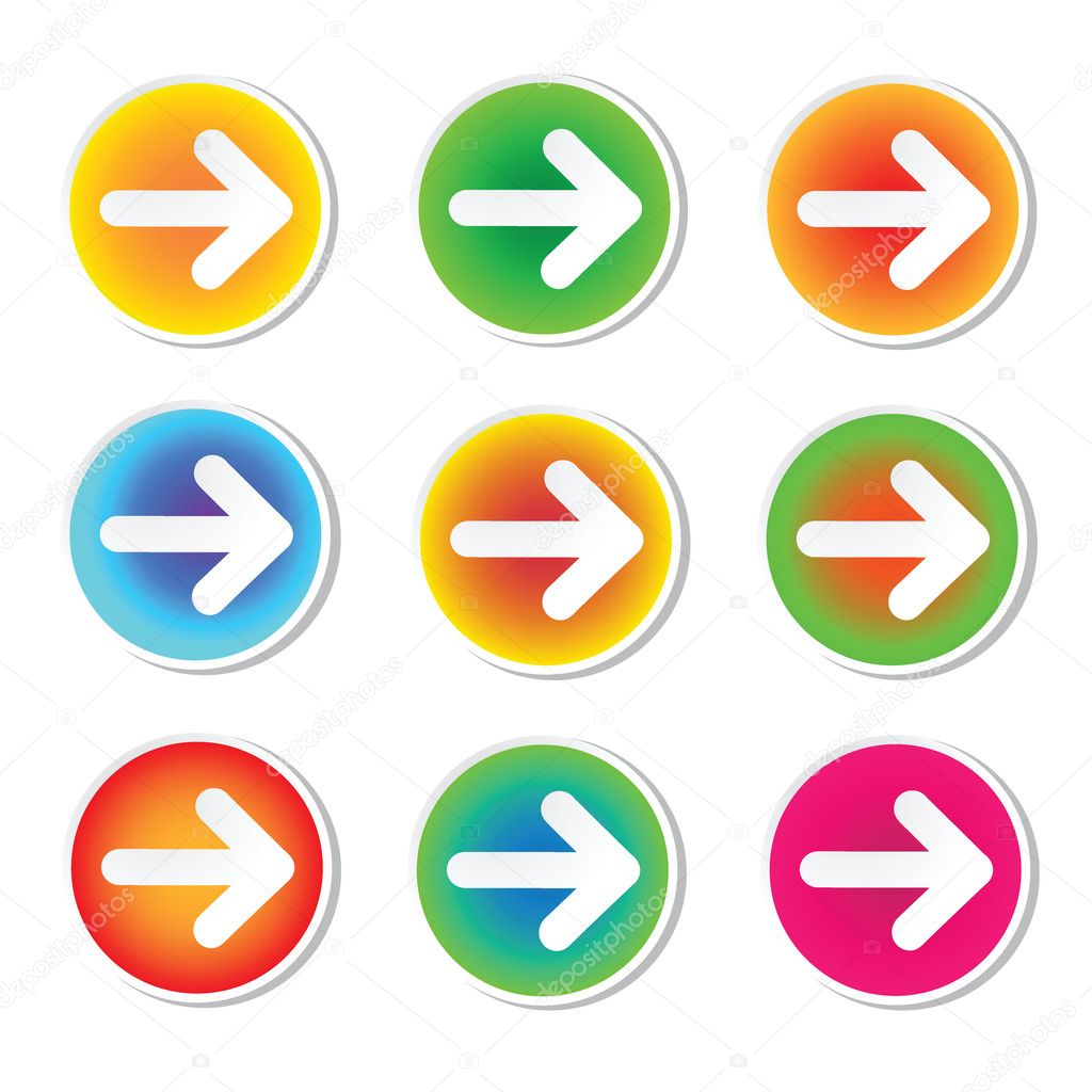 Multi-colored arrows moving in the right side