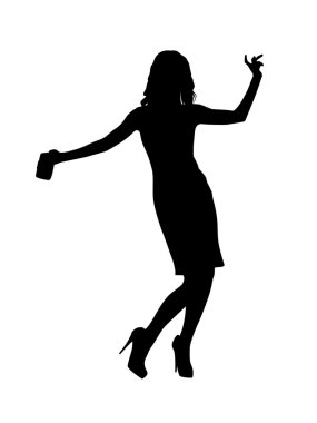 Girl silhouette, vector clipart