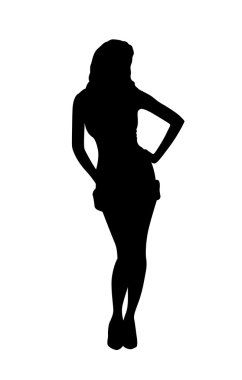 Silhouette of girl, vector clipart