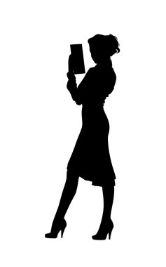 Silhouette of girl, vector clipart