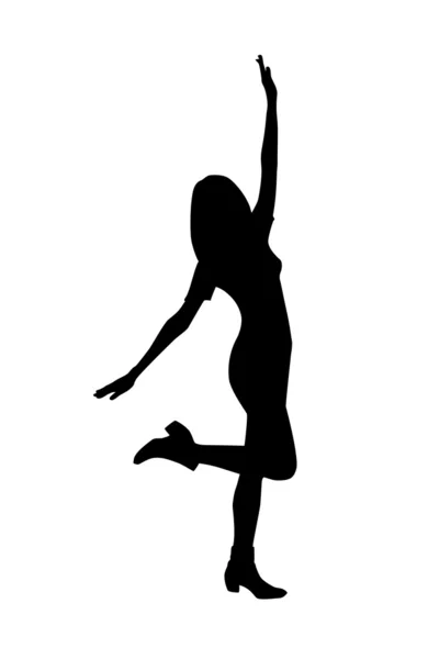 Junge Frau tanzt — Stockvektor