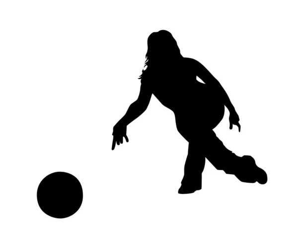 Mujer Bowling — Archivo Imágenes Vectoriales
