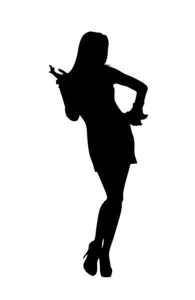 Girl silhouette, vector — Stock Vector