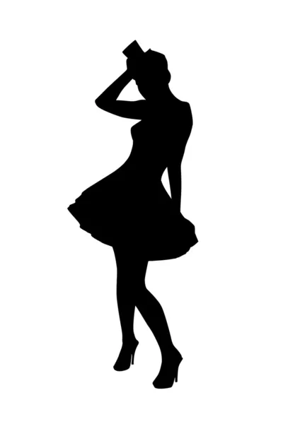 Silhouette de fille — Image vectorielle