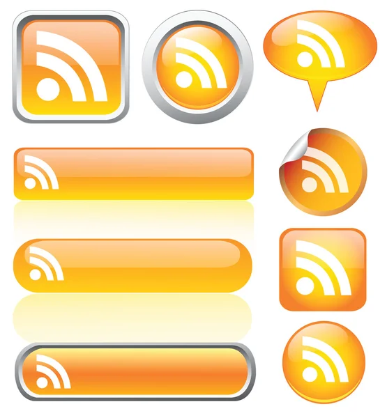 Botones web naranja en blanco — Archivo Imágenes Vectoriales