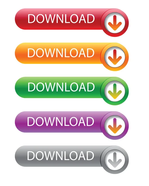 Set vettoriale di pulsanti di download — Vettoriale Stock