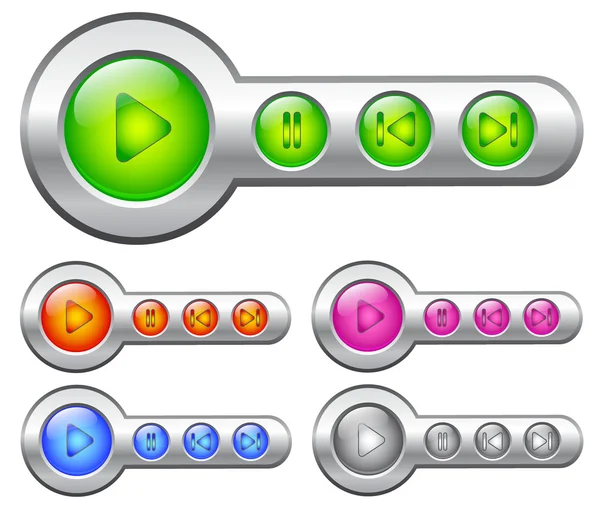 Color buttons for player — Stock Vector