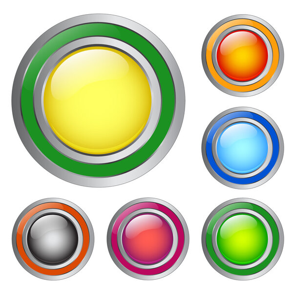 Set of colorful buttons