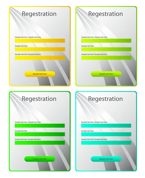 Ilustracja zestaw rejestracji — Wektor stockowy
