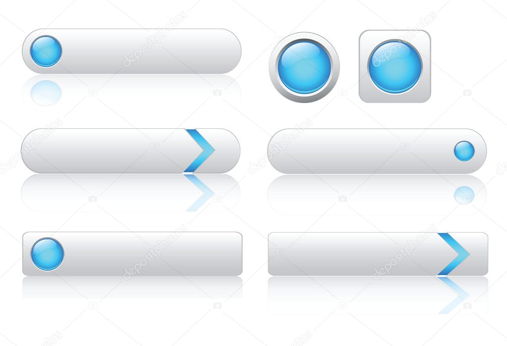 Set of modern glossy navigation buttons. Place for text or icons