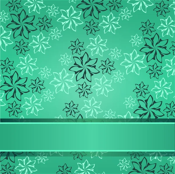 Papel de parede verde com flores — Vetor de Stock