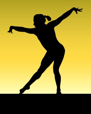 Girl gymnast, silhouette clipart