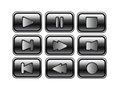 Media player buttons set clipart